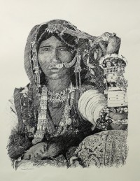 Zameer Hussain, untitled 22 X 28 Inch, Pen ink on paper, Figurative Painting -AC-ZAH-053
